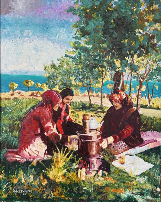 Erciş Sahilinde Semaver Sohbeti